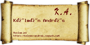 Kálmán András névjegykártya