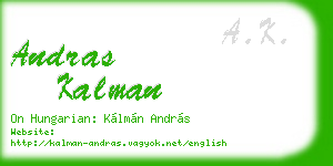 andras kalman business card