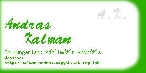 andras kalman business card